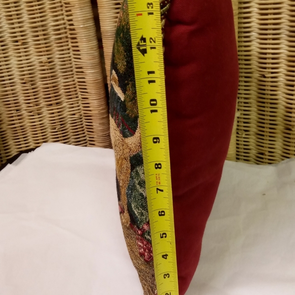 Vintage Christmas Tapestry Throw Pillow Lab Dog Animal Decor Sign Mia Lane 14" - Picture 6 of 9